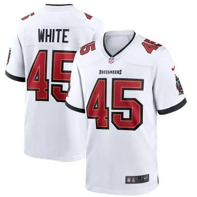 Men's Tampa Bay Buccaneers Devin White White Game Jersey 01