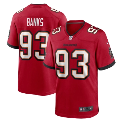 Men's Tampa Bay Buccaneers Eric Banks  Red Game Jersey 01