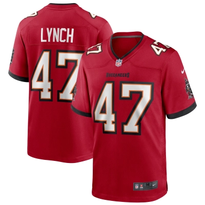 Men's Tampa Bay Buccaneers John Lynch Red Game Retired Player Jersey 01