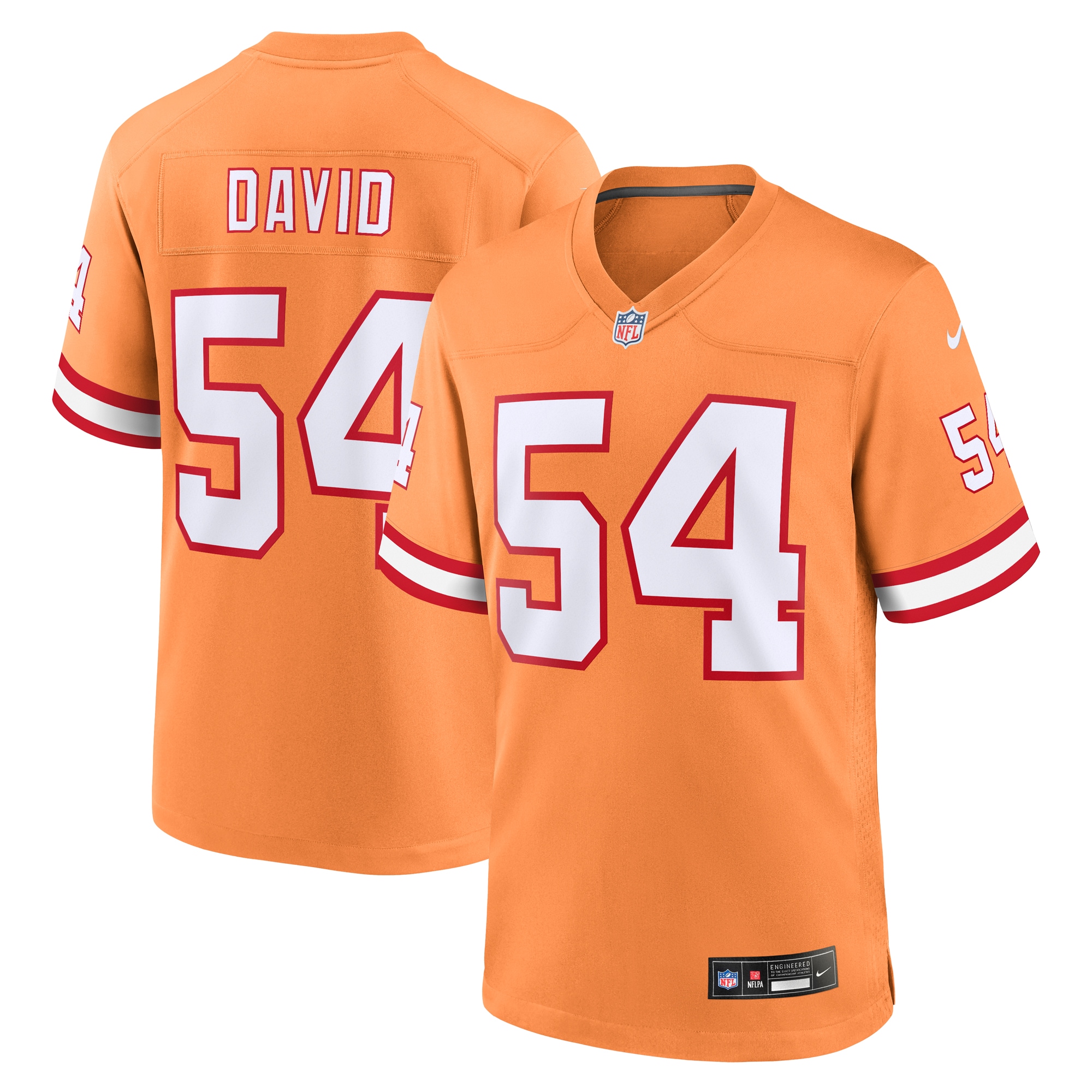 Men's Tampa Bay Buccaneers Lavonte David Orange Throwback Game Jersey