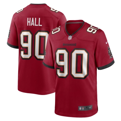 Men's Tampa Bay Buccaneers Logan Hall Red Game Player Jersey 01