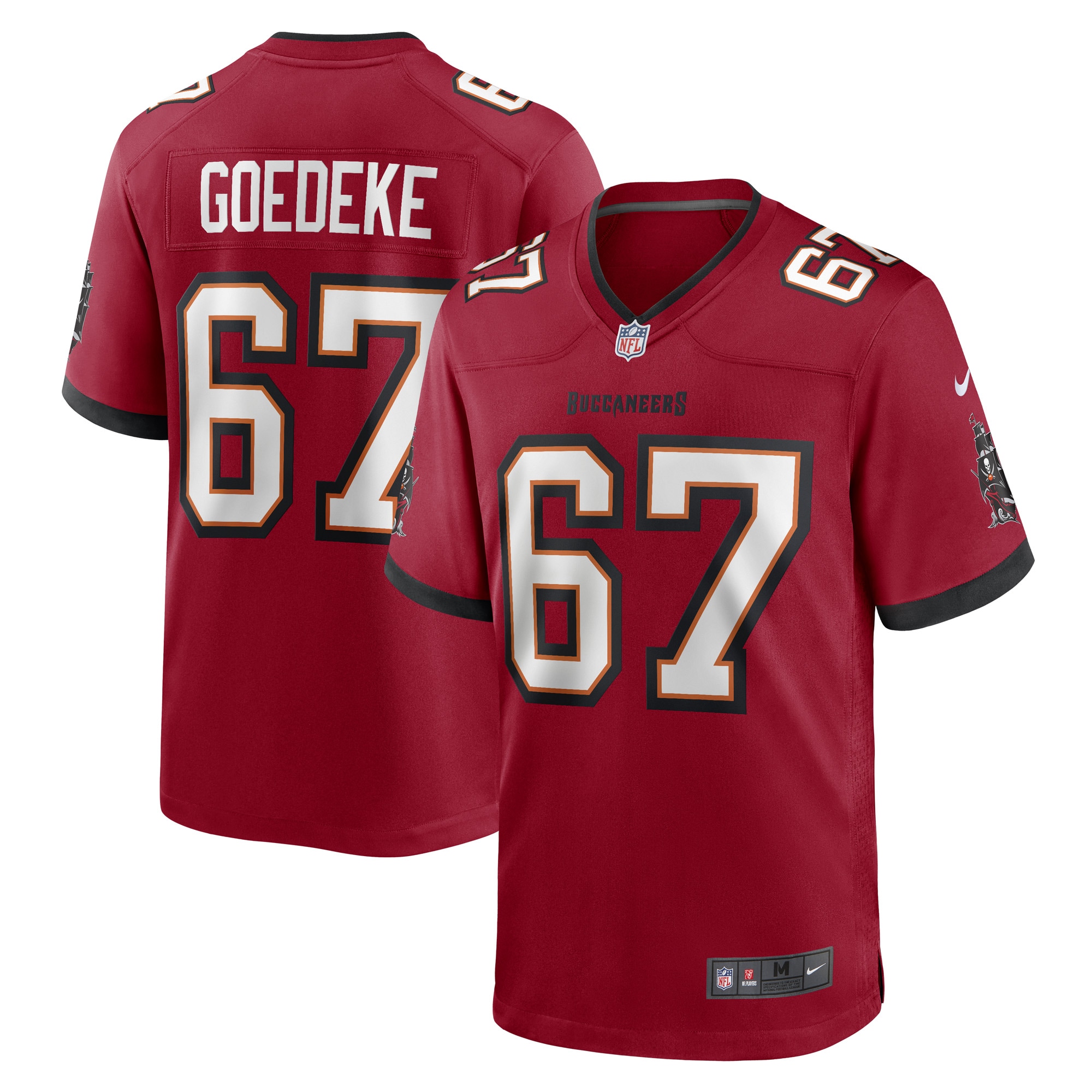 Men's Tampa Bay Buccaneers Luke Goedeke Red Game Player Jersey