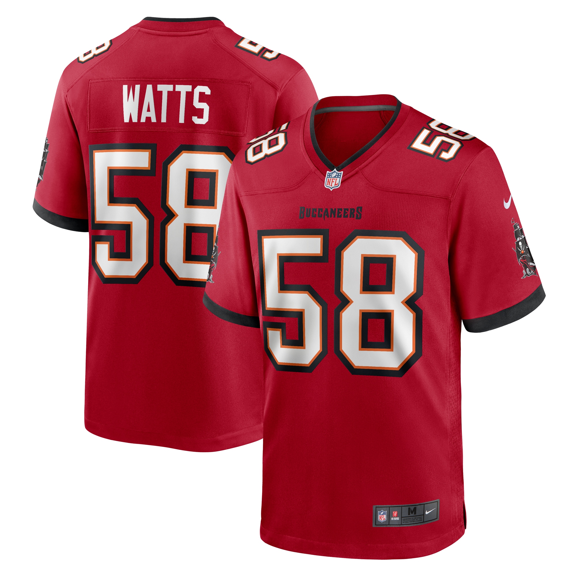 Men's Tampa Bay Buccaneers Markees Watts  Red Game Jersey