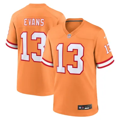 Men's Tampa Bay Buccaneers Mike Evans Orange Throwback Game Jersey 01