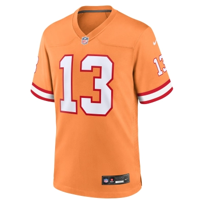 Men's Tampa Bay Buccaneers Mike Evans Orange Throwback Game Jersey 02