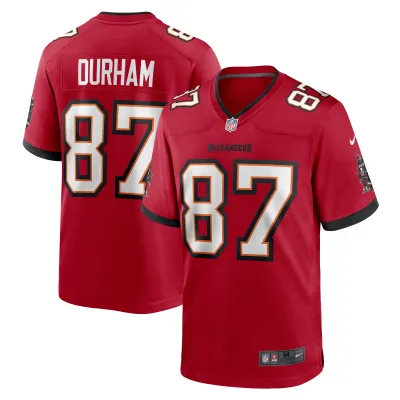 Men's Tampa Bay Buccaneers Payne Durham  Red Game Jersey 01