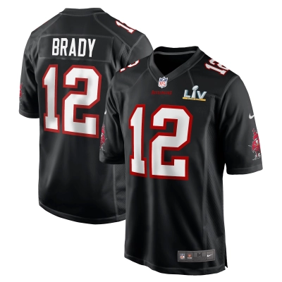Men's Tampa Bay Buccaneers Tom Brady Black Super Bowl LV Game Fashion Jersey 01