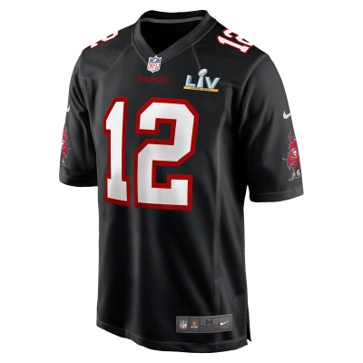 Men's Tampa Bay Buccaneers Tom Brady Black Super Bowl LV Game Fashion Jersey 02