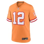 Men's Tampa Bay Buccaneers Tom Brady Orange Throwback Game Jersey