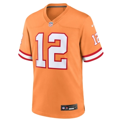 Men's Tampa Bay Buccaneers Tom Brady Orange Throwback Game Jersey 02