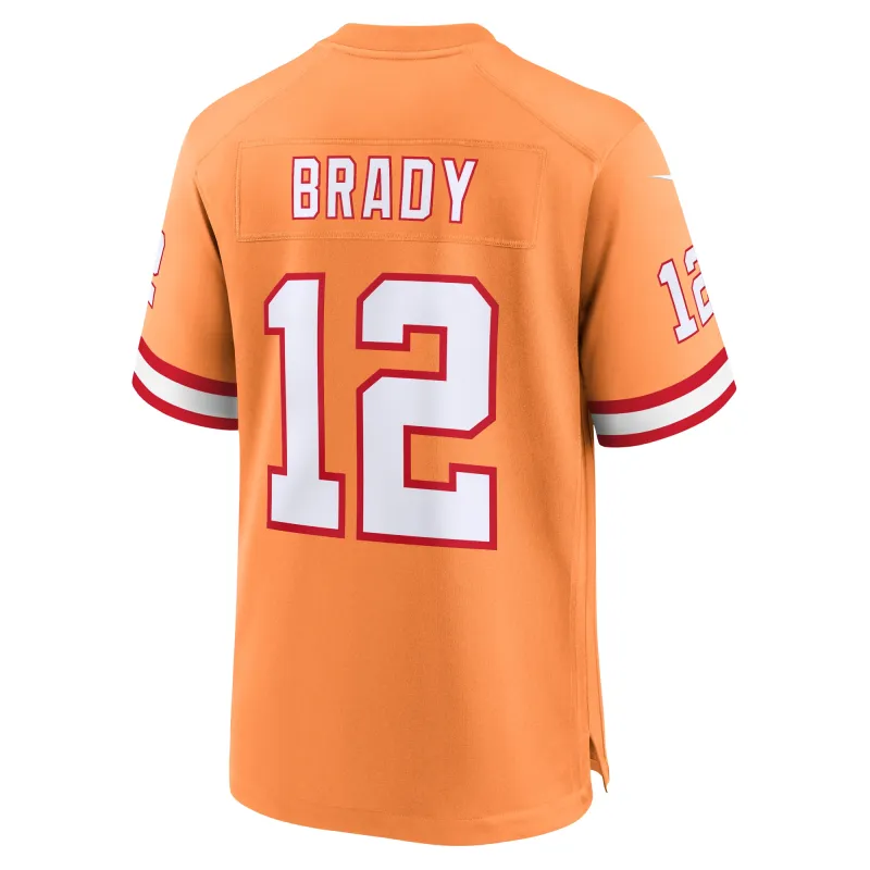 Men's Tampa Bay Buccaneers Tom Brady Orange Throwback Game Jersey