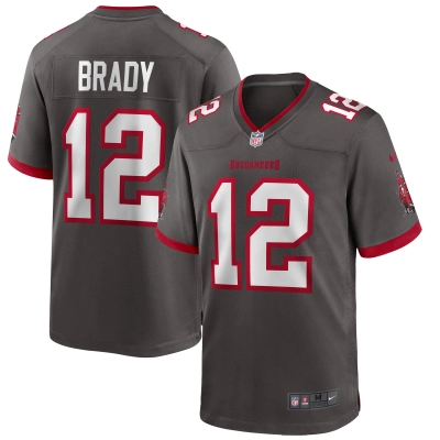 Men's Tampa Bay Buccaneers Tom Brady Pewter Alternate Game Jersey 01