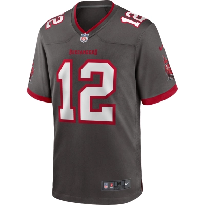 Men's Tampa Bay Buccaneers Tom Brady Pewter Alternate Game Jersey 02