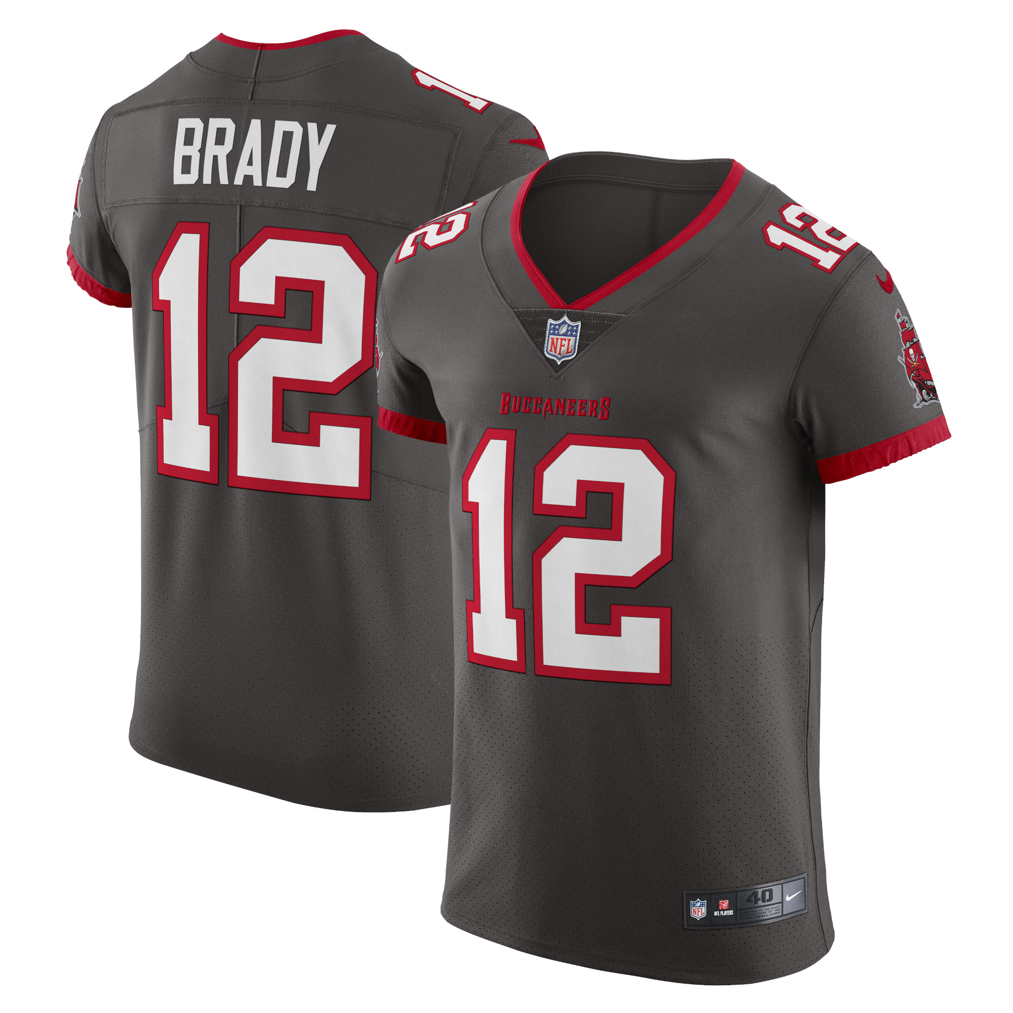 Men's Tampa Bay Buccaneers Tom Brady Pewter Alternate Vapor Elite Jersey