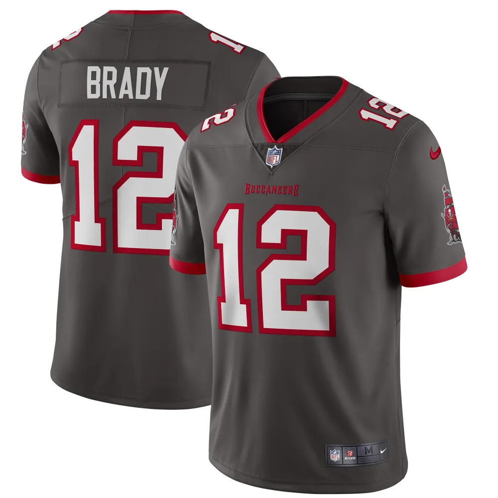 Men's Tampa Bay Buccaneers Tom Brady Pewter Alternate Vapor Limited Jersey