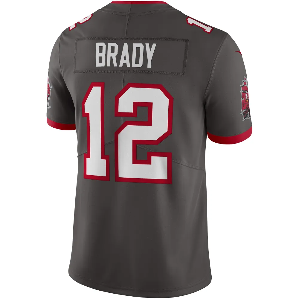 Men's Tampa Bay Buccaneers Tom Brady Pewter Alternate Vapor Limited Jersey