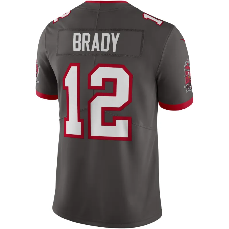 Men's Tampa Bay Buccaneers Tom Brady Pewter Alternate Vapor Limited Jersey