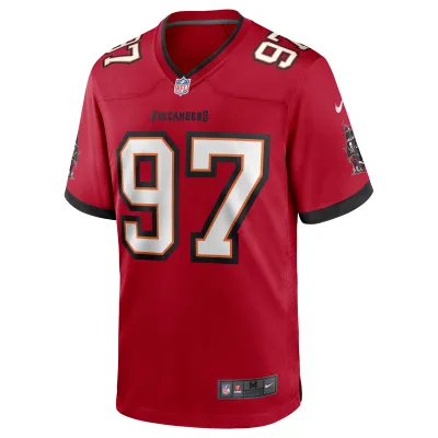 Men's Tampa Bay Buccaneers Zach Triner Red Game Jersey 02
