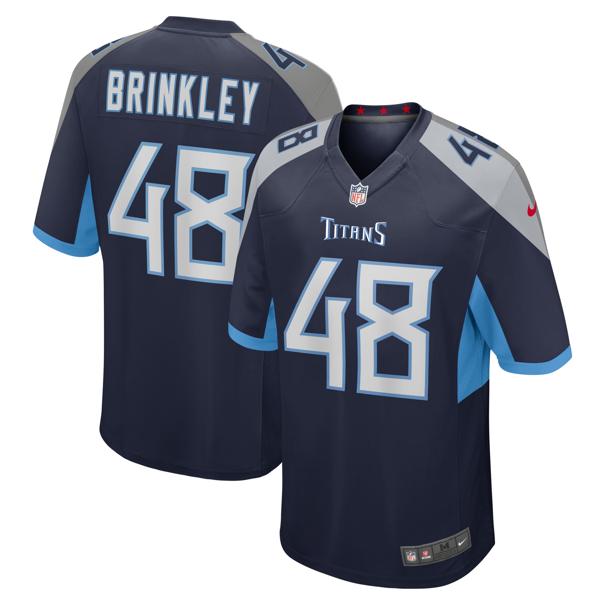 Men's Tennessee Titans Beau Brinkley Navy Game Jersey