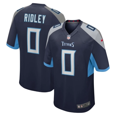Men's Tennessee Titans Calvin Ridley Navy Game Player Jersey 01