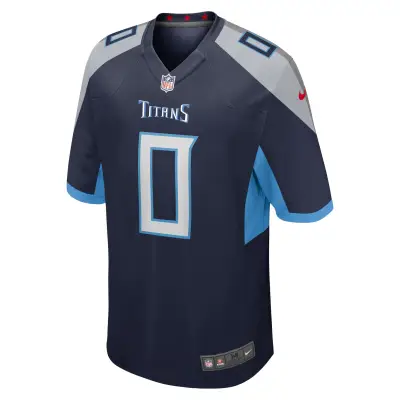 Men's Tennessee Titans Calvin Ridley Navy Game Player Jersey 02