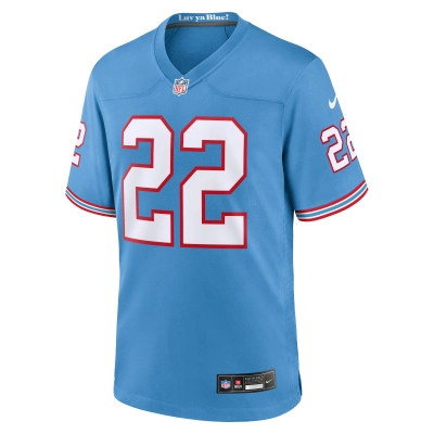 Men's Tennessee Titans Derrick Henry Light Blue Oilers Throwback Alternate Game Player Jersey 02