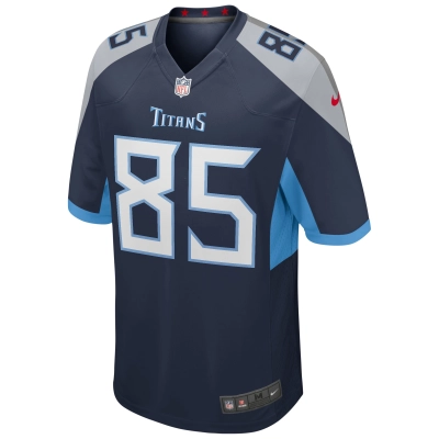 Men's Tennessee Titans Derrick Mason Navy Game Retired Player Jersey 02