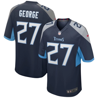 Men's Tennessee Titans Eddie George Navy Game Retired Player Jersey 01