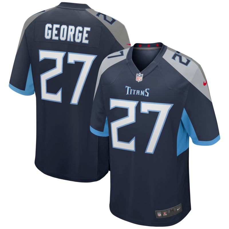 Men's Tennessee Titans Eddie George Navy Game Retired Player Jersey