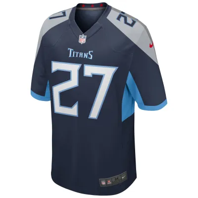 Men's Tennessee Titans Eddie George Navy Game Retired Player Jersey 02