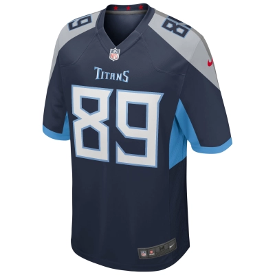 Men's Tennessee Titans Frank Wycheck Navy Game Retired Player Jersey 02