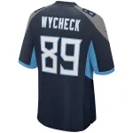 Men's Tennessee Titans Frank Wycheck Navy Game Retired Player Jersey