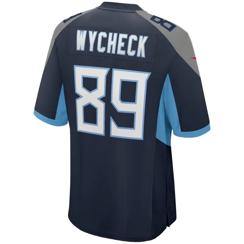 Men's Tennessee Titans Frank Wycheck Navy Game Retired Player Jersey