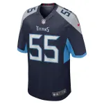 Men's Tennessee Titans JC Latham Navy 2024 NFL Draft First Round Pick Player Game Jersey