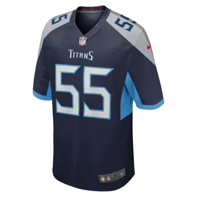 Men's Tennessee Titans JC Latham Navy 2024 NFL Draft First Round Pick Player Game Jersey 02