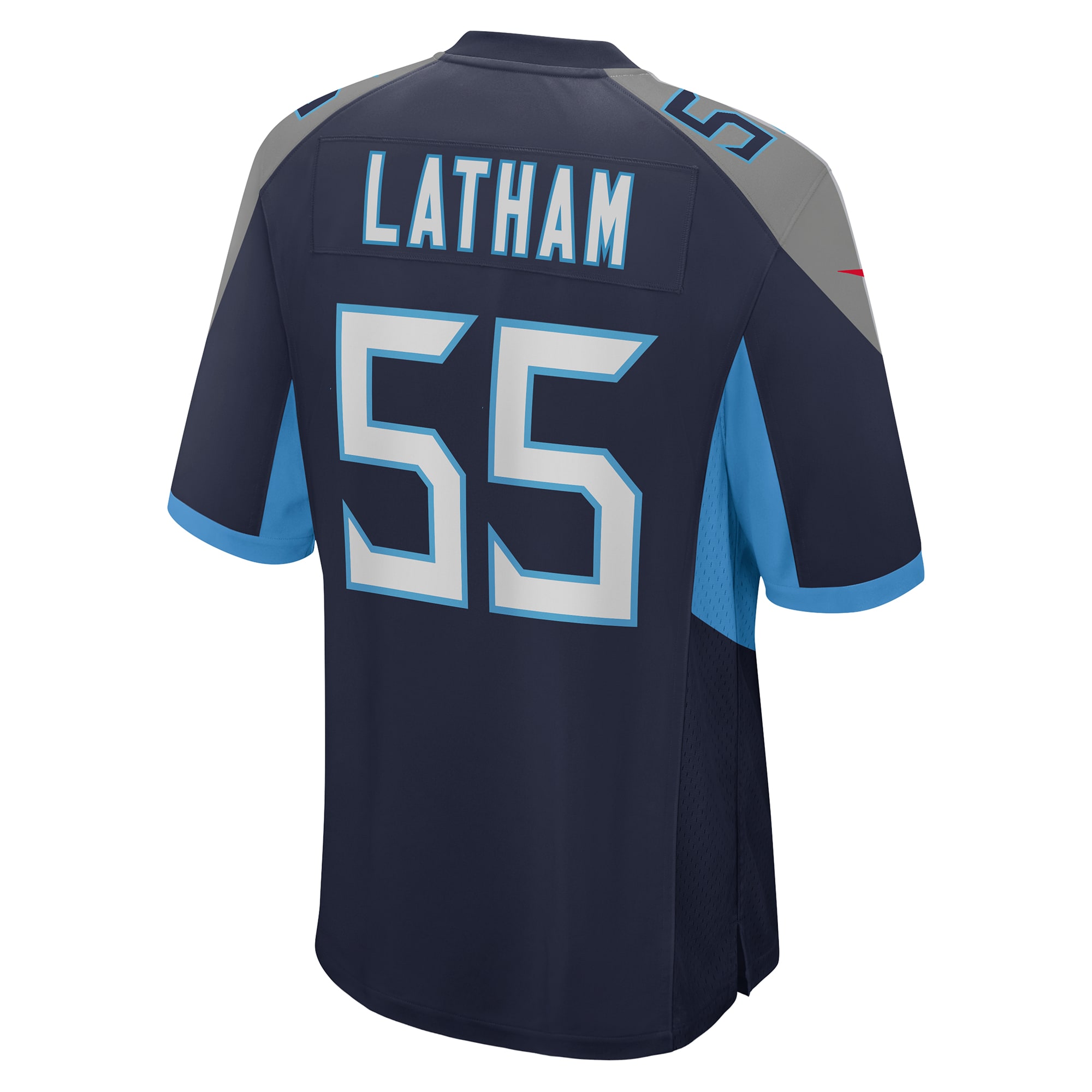 Men's Tennessee Titans JC Latham Navy 2024 NFL Draft First Round Pick Player Game Jersey