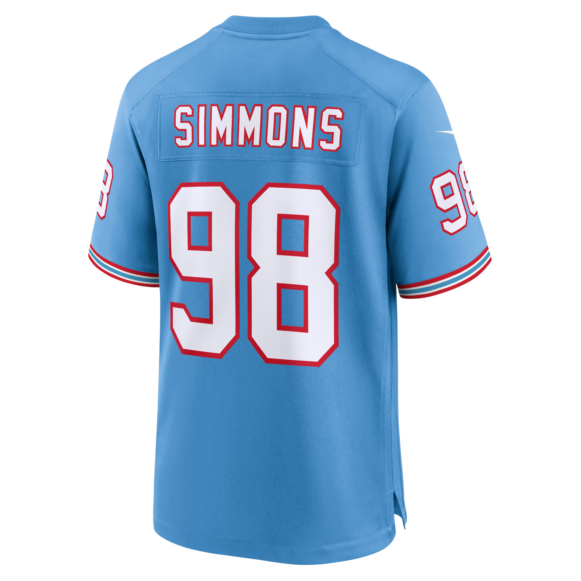 Men's Tennessee Titans Jeffery Simmons Light Blue Oilers Throwback Alternate Game Player Jersey