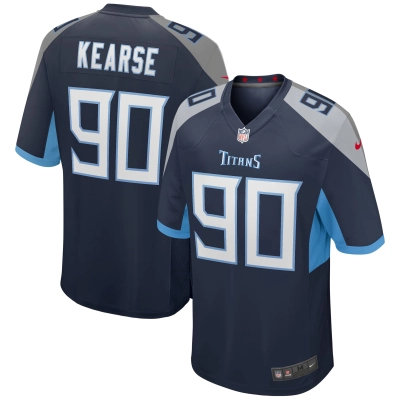 Men's Tennessee Titans Jevon Kearse Navy Game Retired Player Jersey 01
