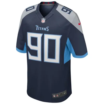 Men's Tennessee Titans Jevon Kearse Navy Game Retired Player Jersey 02