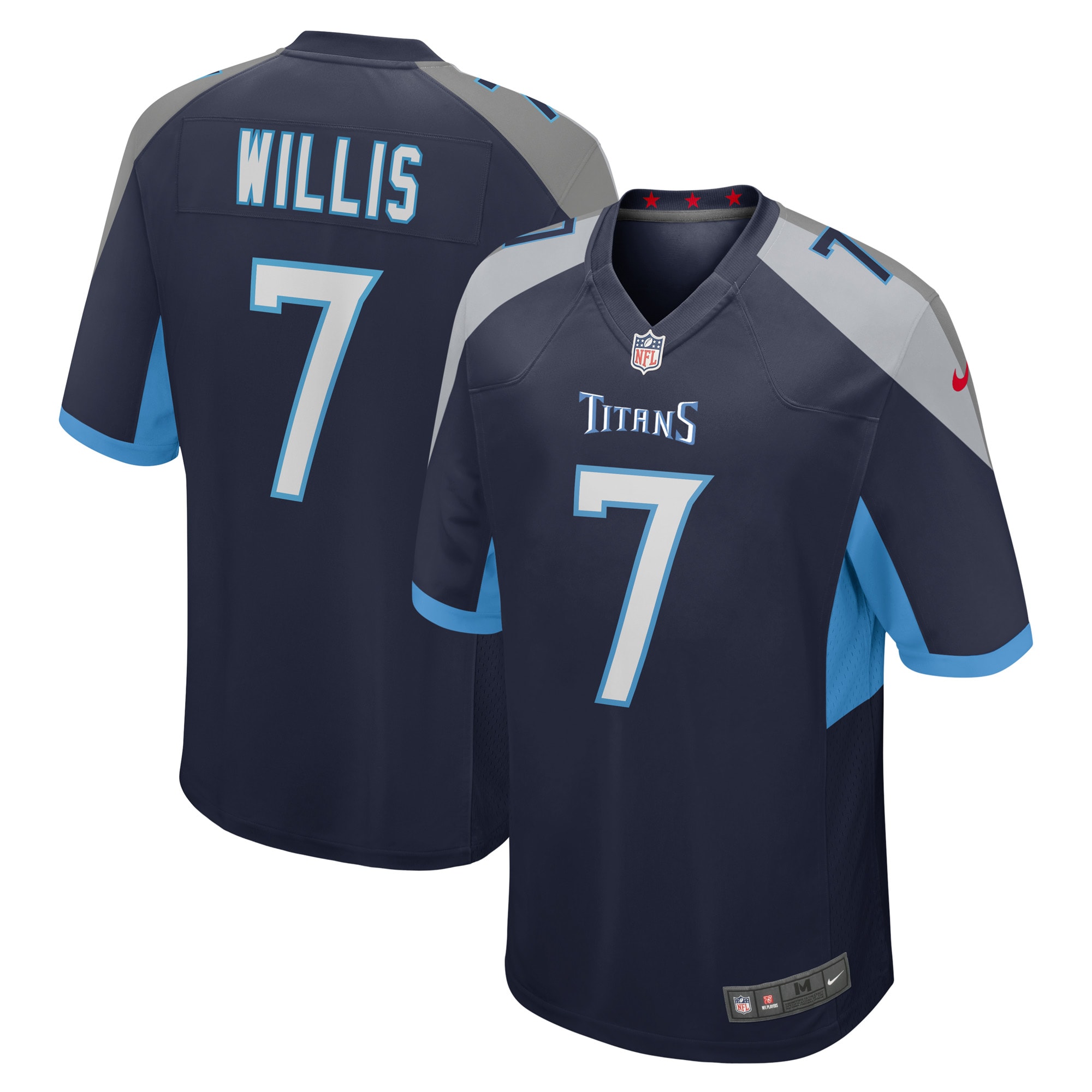 Men's Tennessee Titans Malik Willis Navy Player Game Jersey