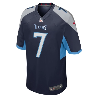 Men's Tennessee Titans Malik Willis Navy Player Game Jersey 02