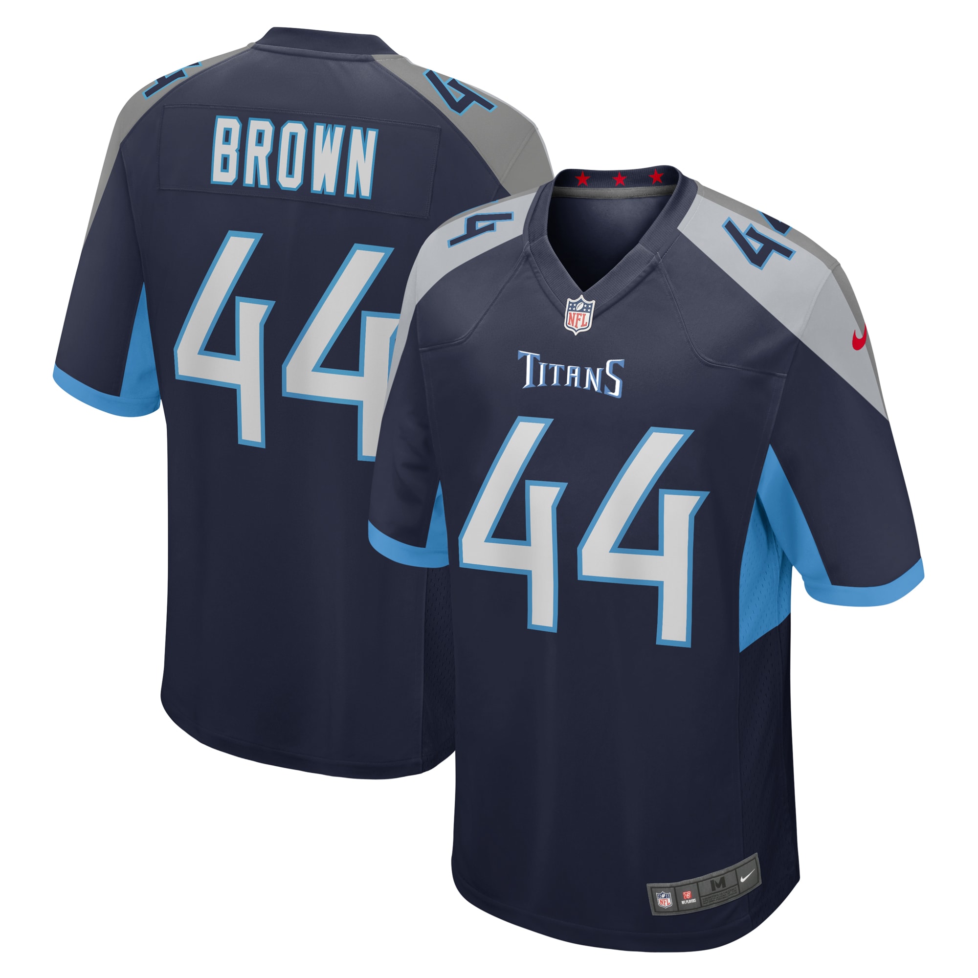 Men's Tennessee Titans Mike Brown Navy Game Jersey