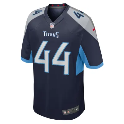 Men's Tennessee Titans Mike Brown Navy Game Jersey 02
