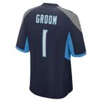 Men's Tennessee Titans Number 1 Groom Navy Game Jersey