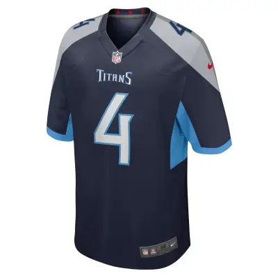 Men's Tennessee Titans Ryan Stonehouse Navy Game Player Jersey 02