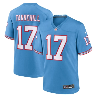 Men's Tennessee Titans Ryan Tannehill Light Blue Oilers Throwback Alternate Game Player Jersey 01