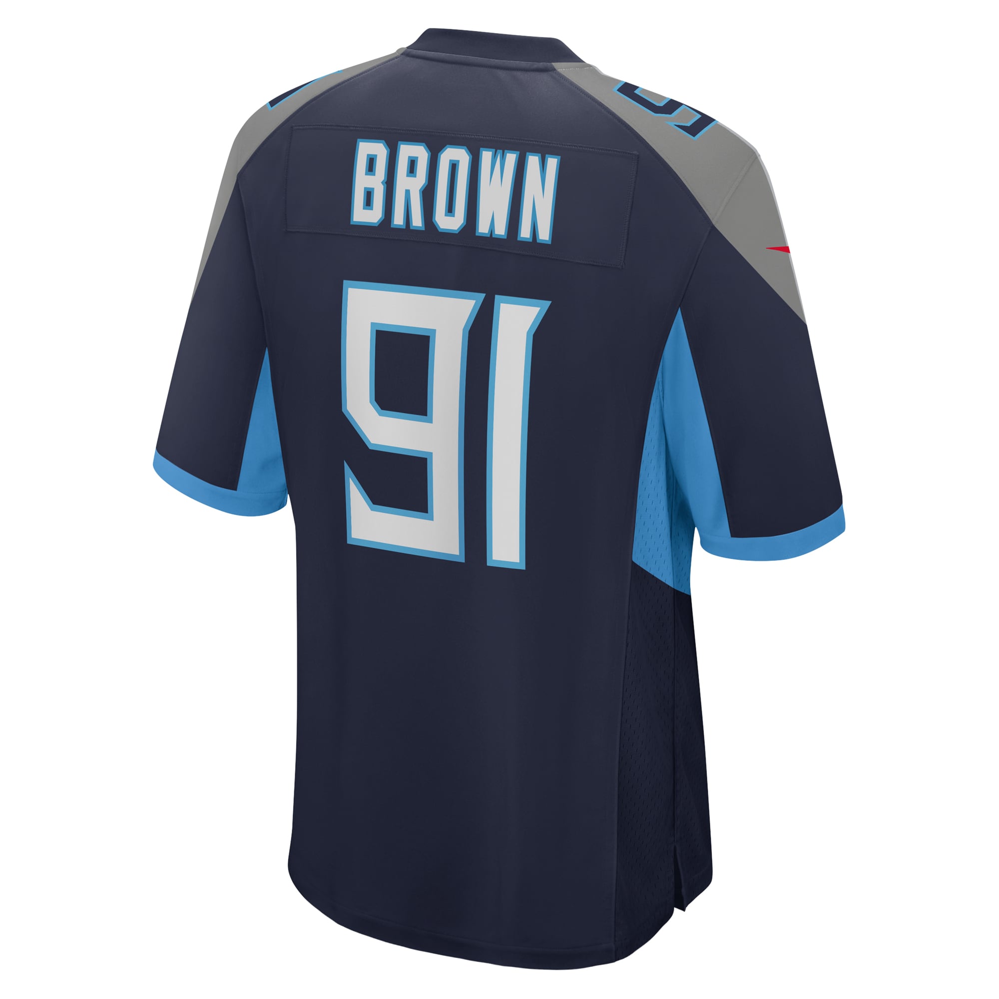 Men's Tennessee Titans Shakel Brown  Navy Game Jersey