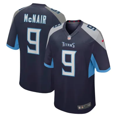 Men's Tennessee Titans Steve McNair Navy Game Retired Player Jersey 01