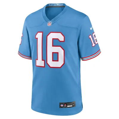 Men's Tennessee Titans Treylon Burks Light Blue Oilers Throwback Alternate Game Player Jersey 02