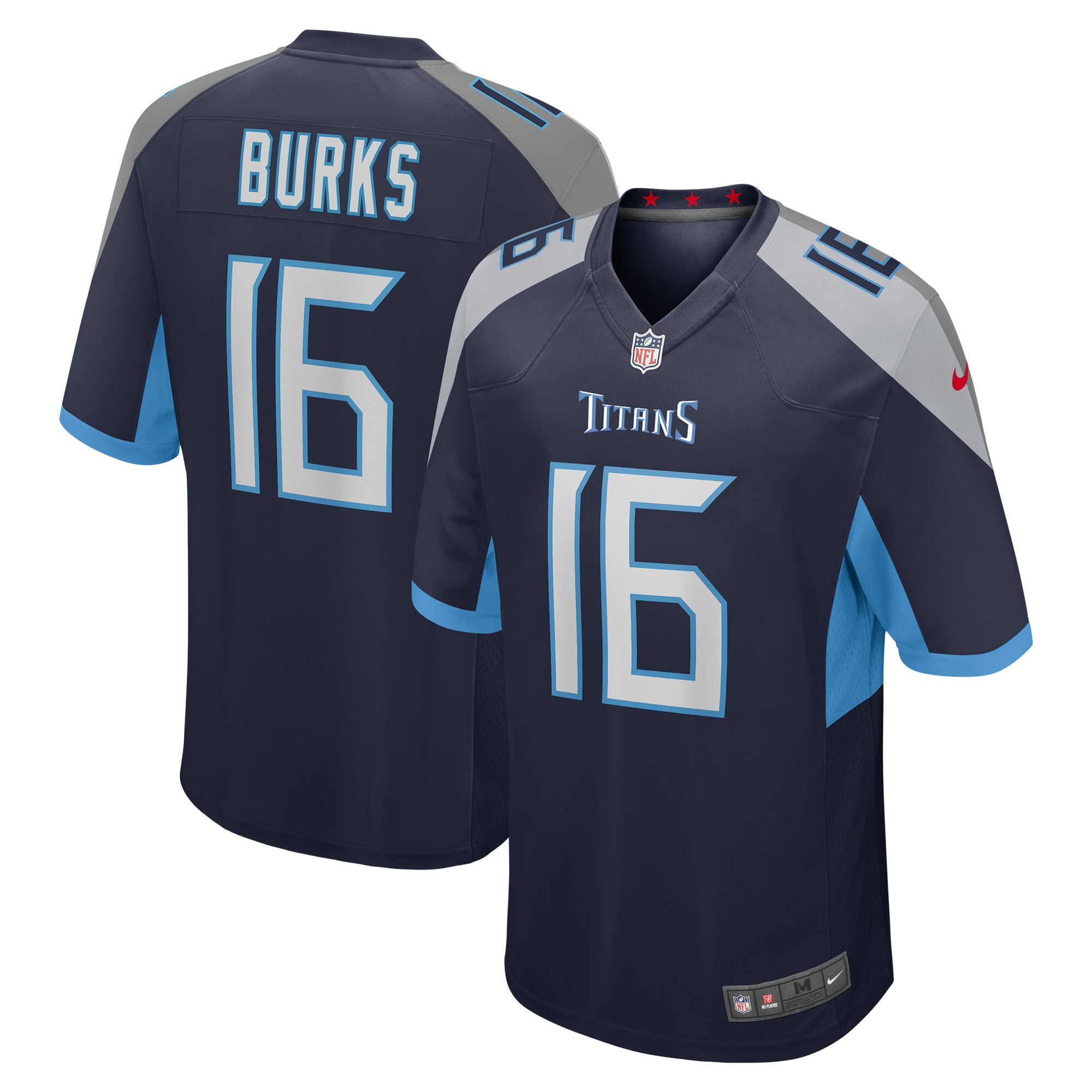 Men's Tennessee Titans Treylon Burks Navy Player Game Jersey